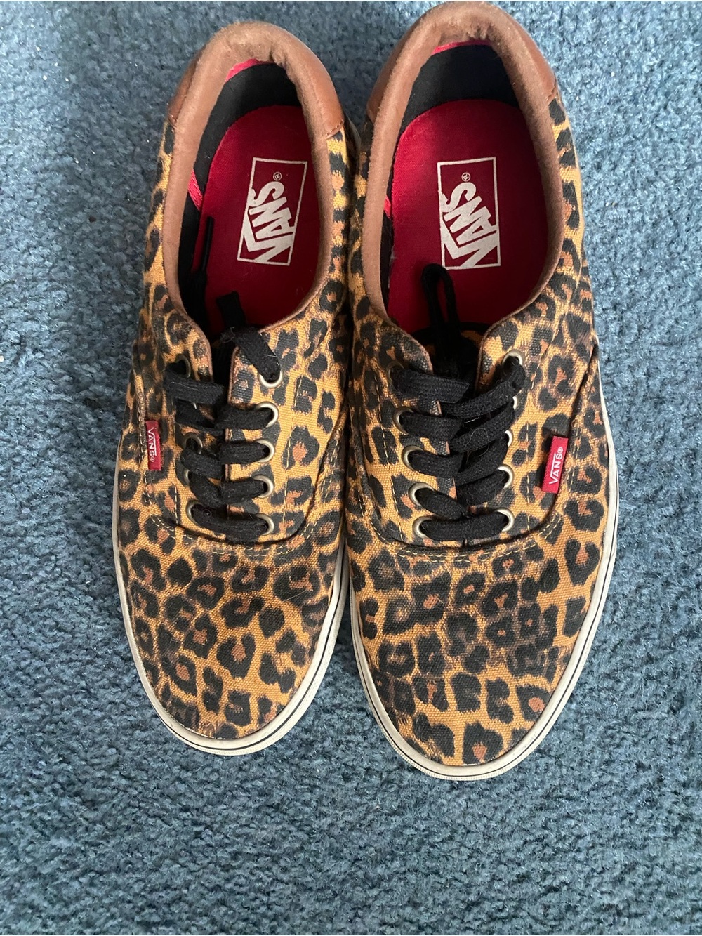 Vans Leopard Print Sneakers in Brown and Black